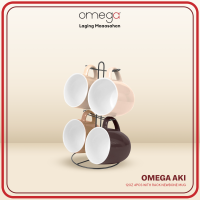 [ TOP PICK ] Omega Houseware 12oz Newbone Mug Set 4pcs with Rack Microwave & Food Safe