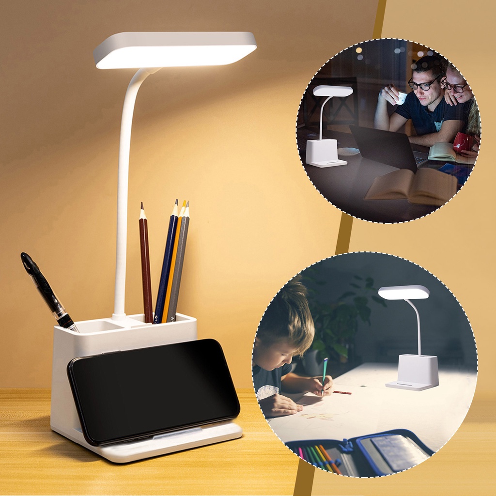 Study Table Desk LED Light Lamp Eye Protection with Pen Holder USB Charging High Quality Table Lamp