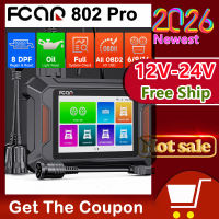 Fcar F802 PRO 12V 24V OBD2 Scanner Heavy Duty Truck Full System Diagnostic Scan Tool For Isuzu/Fuso/Hino/Cummins/Caterpillar/Detroit/International/Volvo Diesel OBD Scanner Check Engine Code Readers & Scan Tools
