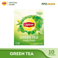 Lipton Fresh Green Tea 10 Enveloped Tea Bags | Refreshing Premium Imported Green Tea