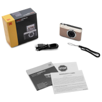 KODAK PIXPRO C1 Compact Digital Camera with 16GB TF Card & Card Reader Bundle Set 180° LCD Flip Screen 26mm Fixed Focus Lens 4x Digital Zoom 13MP CMOS Sensor Full HD Video Built-In Li-Ion Battery | Black Brown