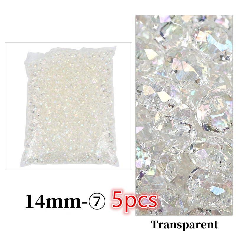 Manilago New 5Pcs Wheel Beads Large Hole Acrylic Beads for Wire Ring Bracelet Necklace Jewelry DIY