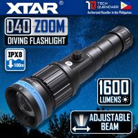 XTAR D40 Zoom Diving Flashlight - Adjustable Beam - 1600 Lumens - 700m- USB-C Charging 21700 Battery
