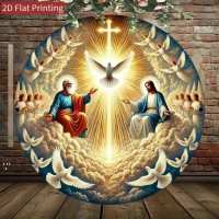 Christ Spirit Dove Wall Art – 8x8″ Aluminum Metal with 2D Relief Effect Multi-Purpose Chinese Wall Hanging Decoration