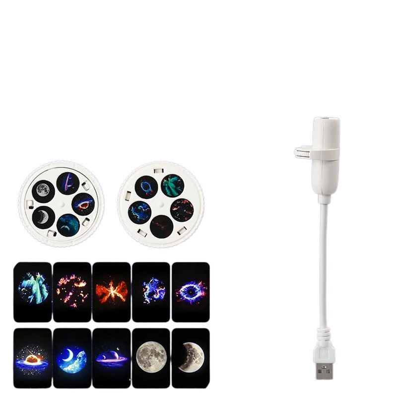 Creative Deep Sea Projection Lamp Rotating Starry Galaxy Projector Night Light RGB LED Starry Projection Lamp Home Decor Night Lights