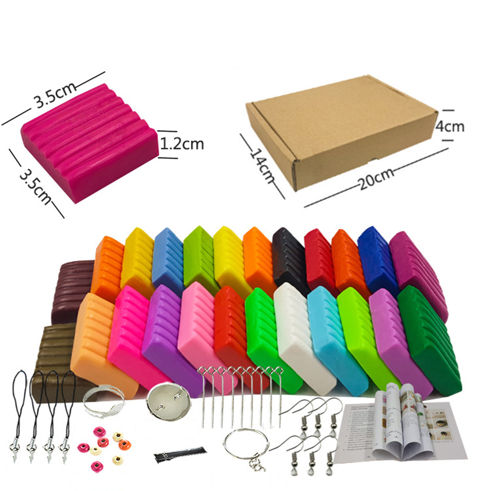 Childrens 24color Polymer Clay Set 24-Colors Polymer Clay Toy with Tools and Accessories