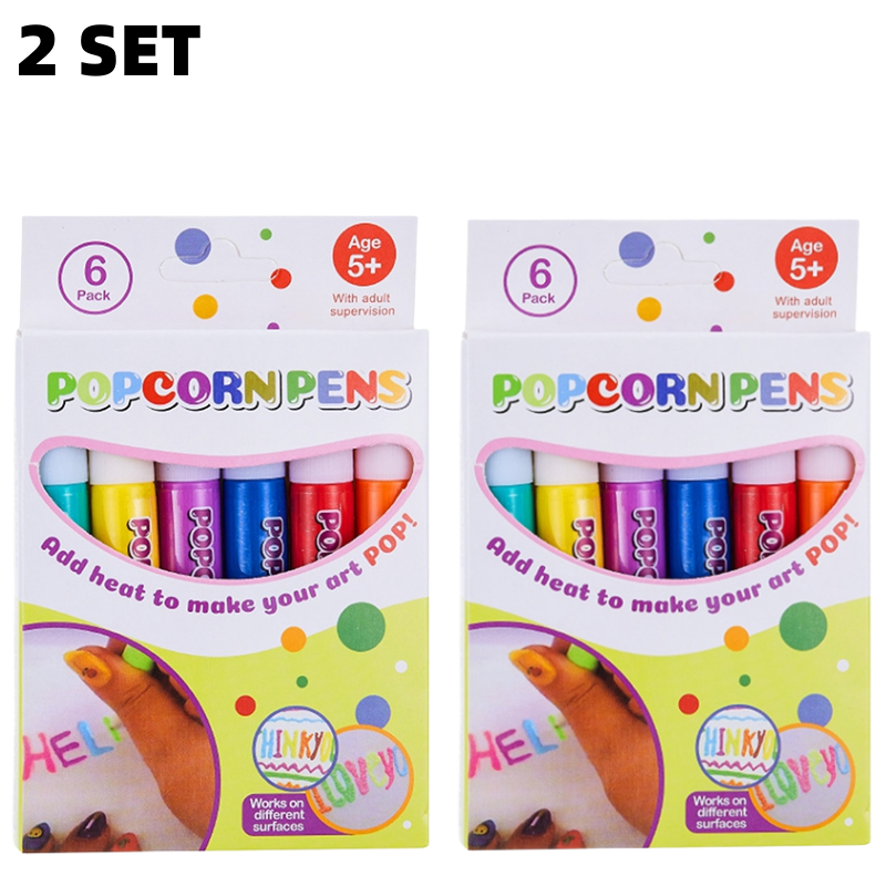 3D Magic Puffy Pens Popcorn Color Markers Pens Puffy Paint Bubble Pen Drawing pen Art Safe Pen drawing pen for children Greeting Birthday Cards Kids Pens Kids Gifts School Stationery bubble watercolor birthday Xmas creative gifts
