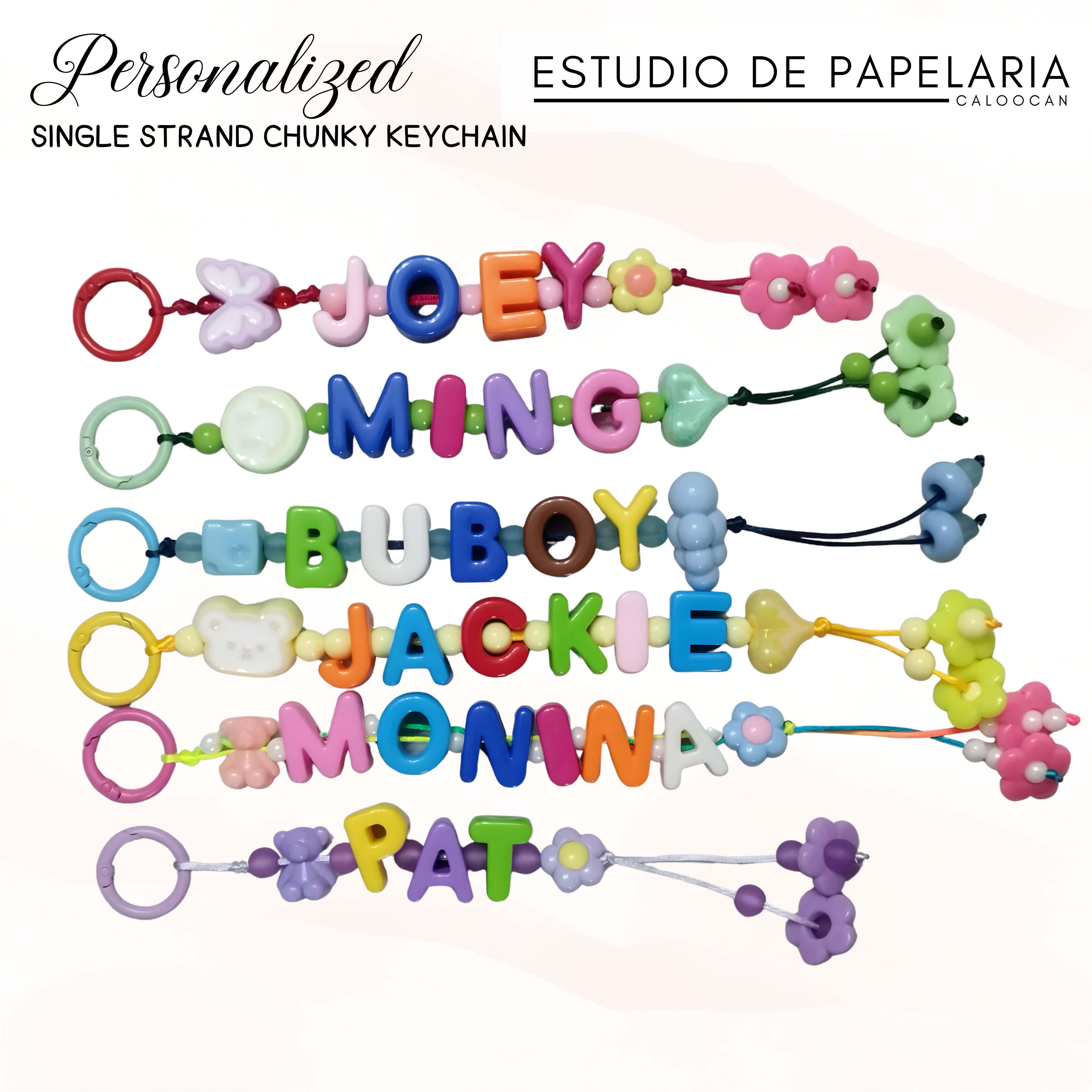 Estudio | Personalized Chunky Letter Keychain (Single Strand)