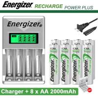 Original Energizer Rechargeable AA /AAA Battery 1.2V 2450/900mah 4/8/12pc Led Charger Plus &