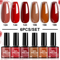 6Pcs/Set Gel Nail Polish Set Summer Glitter Neon Nail Art LED UV Semi Permanent Gel Varnish Nail Art