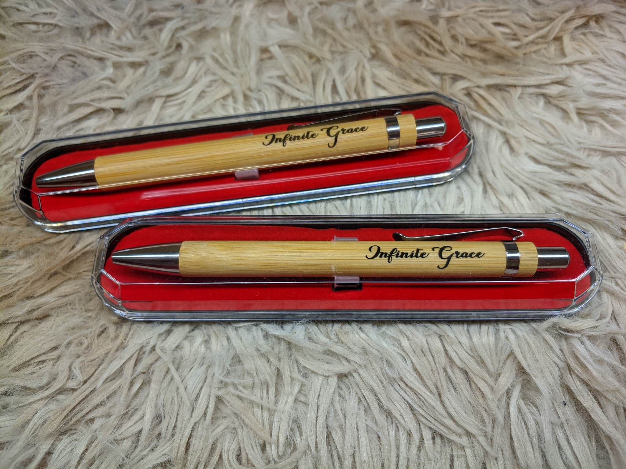 50PCS PERSONALIZED BAMBOO PEN (DIFFERENT NAMES) (WITH LOGO) (WITH INDIVIDUAL PLASTIC/WITH CASE) LASER ENGRAVED