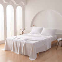 Famco 100% Bamboo Bedding Set 4 in 1 300 Thread Count Soft and Silky Hypoallergenic Ideal for Sensitive Skin Stain Resistant Regulates Body Temperature Durable Breathable Eco-Friendly Naturally Anti-bacterial