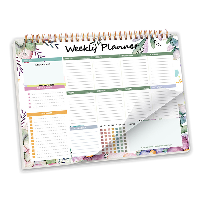 B5 Weekly Plan Coil Notebook Work Clock-in Time Planner Life Record Book Meal Management