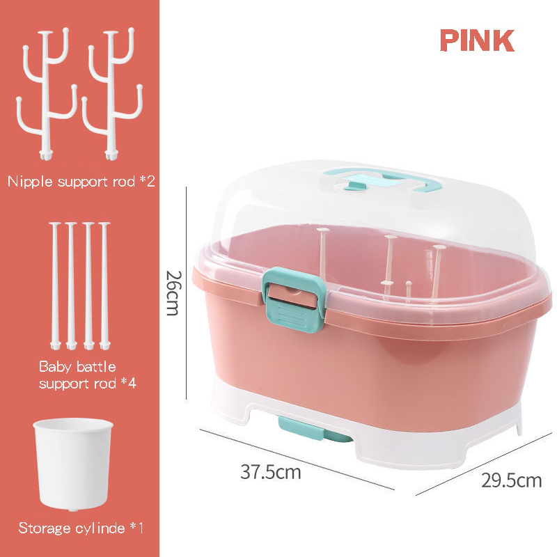 SWEETYBABY Baby Bottle Storage Organizer Bottle Storage Box Dustproof Tableware Cupboards Container Dinnerware Organizer for Outdoor 319 Ratings