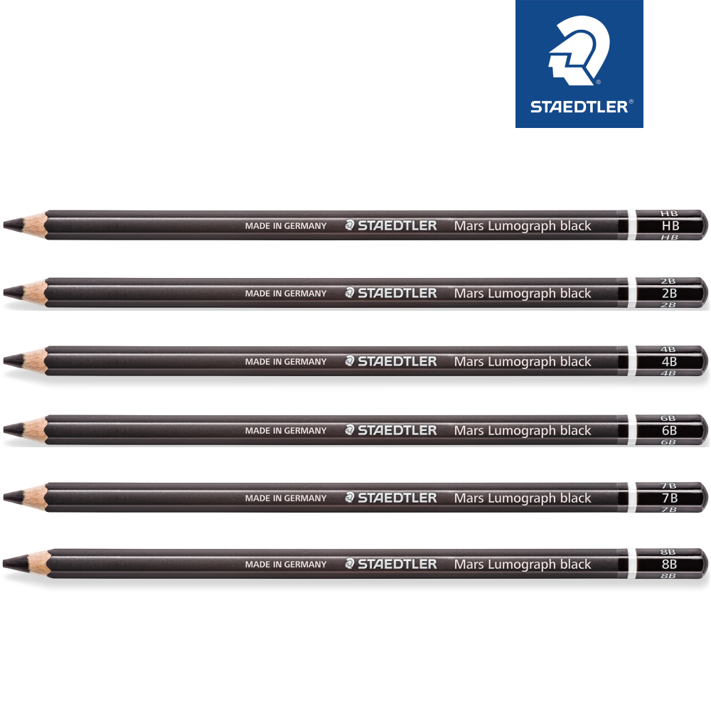 STAEDTLER MARS LUMOGRAPH BLACK PENCIL 100B 6PCS (HB 2B 4B 6B 7B 8B)