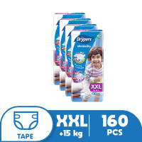 Drypers Wee Wee Dry Mega Pack XXL (+15 kg) 40 pcs x 4 packs (160 pcs) - Tape Diapers