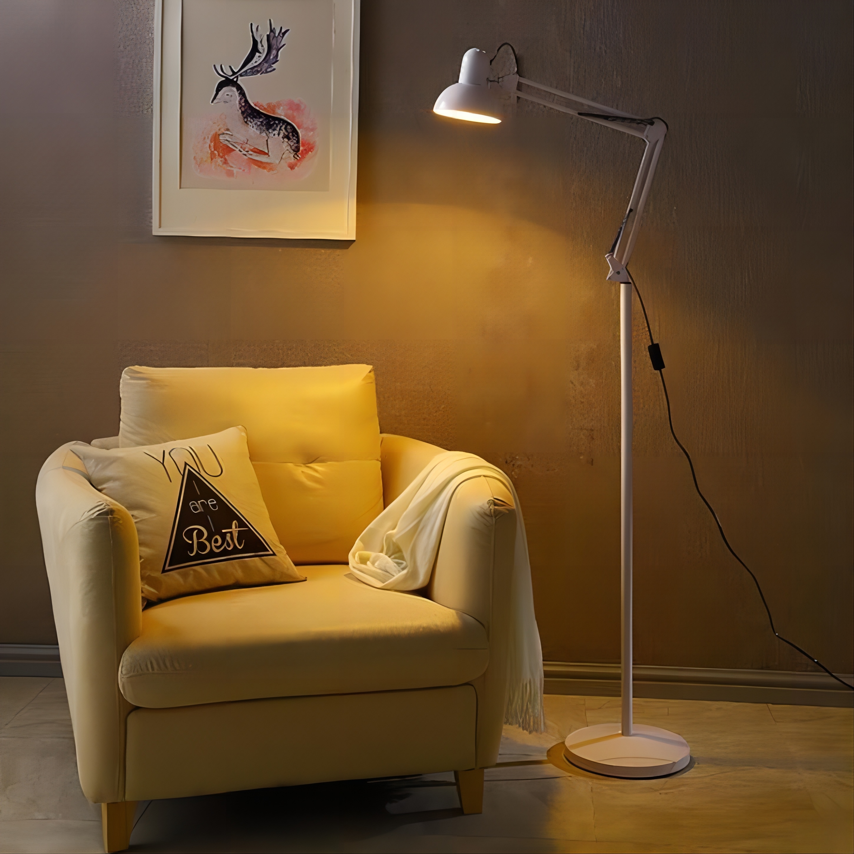【LAZ flagship 】 Floor Lamp Black Nordic Style Stand lamp Shade With Flexible Swing Arm Room Led lampshade for living room lampshade for study table Floor Lamp lampshades for bedroom