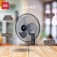 KDK SW45 18 Inch Wall Fan (Tokyo Black) (Metal Blade) 3 YEARS MOTOR WARRANTY (GET NOW) (KIPCOL)