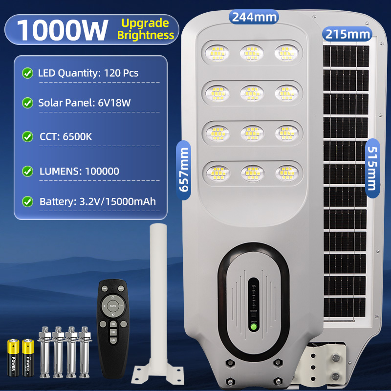 ECOCO Solar light outdoor waterproof 500W 1000W 2000W led light solar lights with solar panel Outdoor Lighting flood light