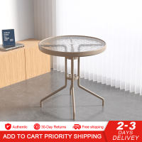 Coospro Outdoor Tables Versatile Glass-Top Portable Outdoor Tables with Sturdy Iron Frame for Courtyard Balcony & Casual Entertaining