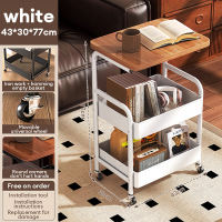 HOMEBLOOM - Mobile Multifunctional Cart Storage Rack Kitchen Storage Rack Bedside Table with Wheels Bedside Table / Snack Storage Rack