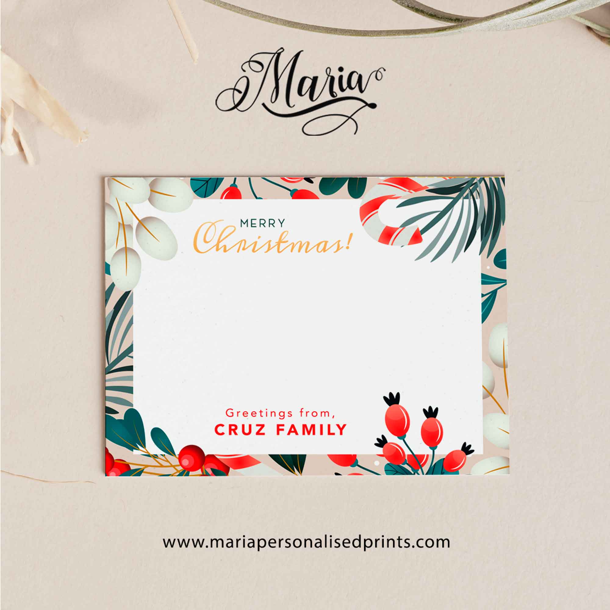 16 PCS / 22 PCS / 32 PCS Personalized Christmas Cards -NC079