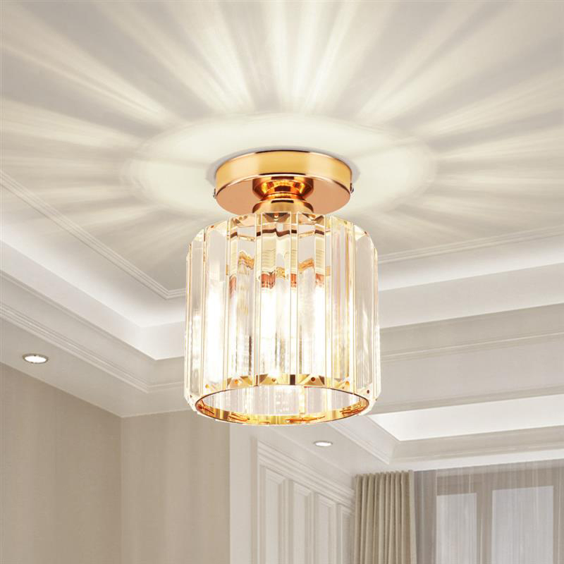 Ceiling Light Nordic Modern Crystal Ceiling Lamp Luxury Gold Glass Lampshade For Bedroom Living Room Dining Room Kitchen Aisle Balcony Bar Restaurant Office Home Ceiling Lighting