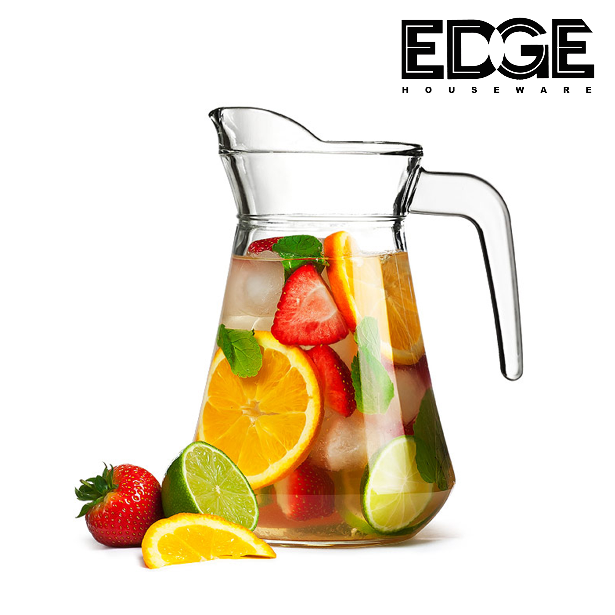 Dandat 2 Pcs Glass Water Pitcher with Spout Lemonade Pitcher Elegant  Serving Carafe for Water, Juice, Tea, Sangria, and Cocktails Clear Glass  Beverage
