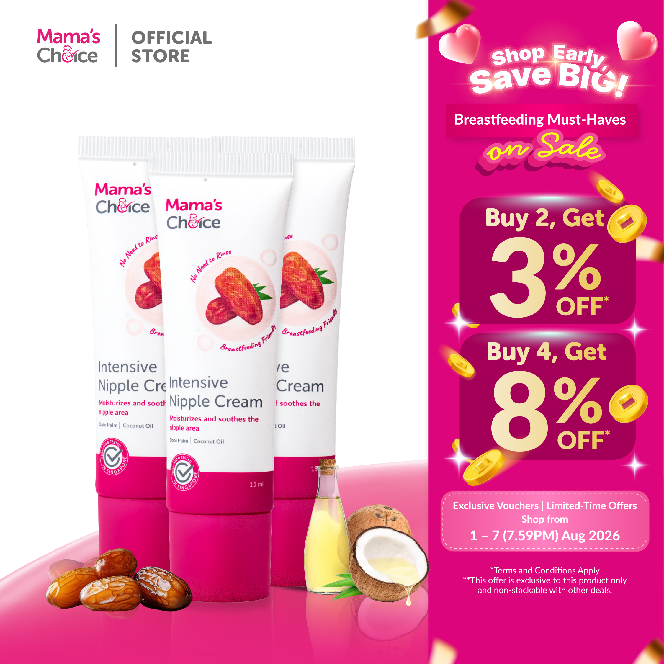 [Bundle of 3] Mama’s Choice Intensive Soothing Nipple Cream | Breastfeeding Nipple Cream | Postpartum Essential