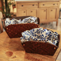 Mirabelle Bread Basket/Woven Serving Basket with Liner-Domesticity