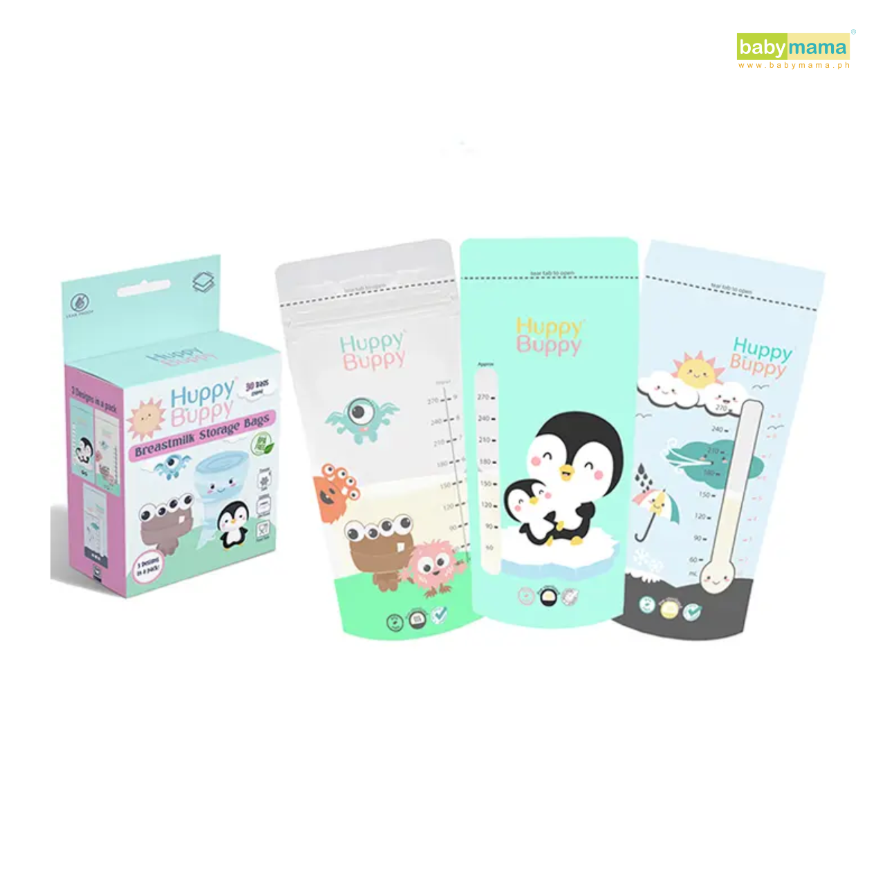Huppy Buppy Disposable Milk Storage Bags 250ml (30 Pieces) | Breastmilk Storage Bag BPA Free Milk Container Breastfeeding Essentials