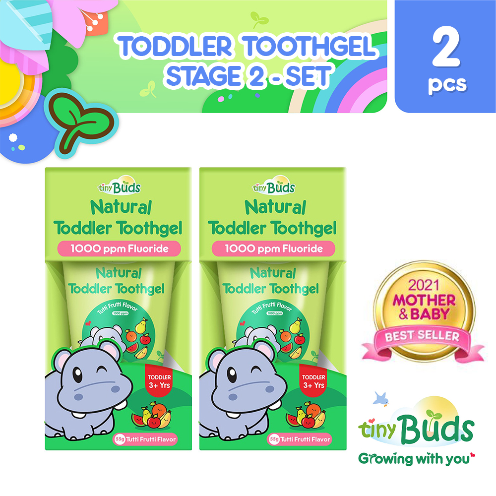 Set of 2 Tiny Buds Toddler Toothgel Stage 2 - Tutti Frutti Flavor