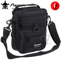 ASIAON A-172 Tactical Shoulder Messenger Sling Bag Cordura Fabric with Front Patch and D Ring