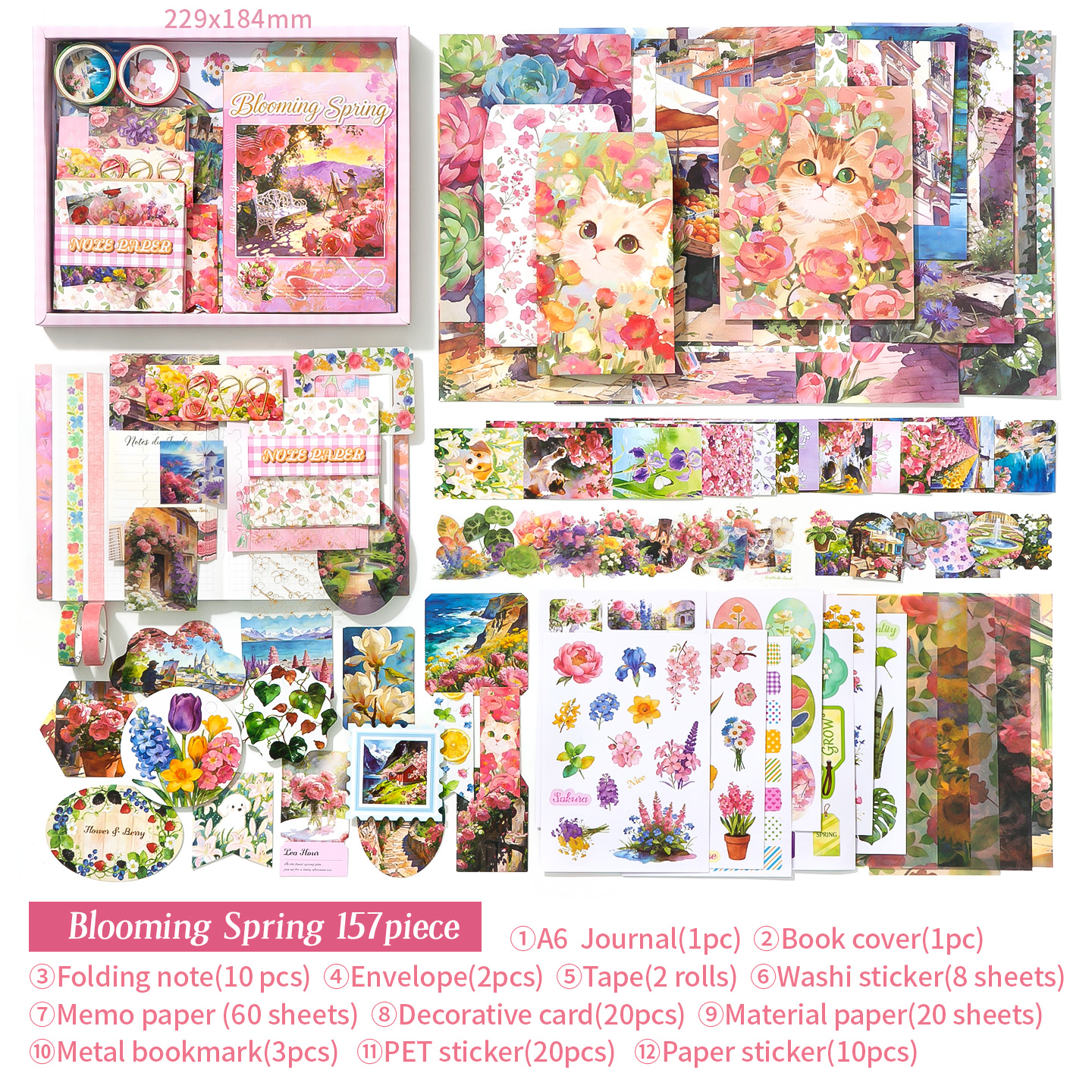 125 Pcs/set Vintage Character Landscaping Journal Gift Box Set Creative DIY Journal Collage Decor Stationery