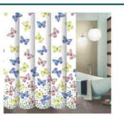 Bathroom Waterproof Fabric Shower Curtain 165cm x 170 cm