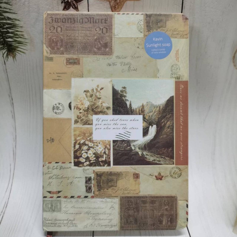 A5Notebook Vintage Retro Notebook Hand-drawn illustration School Supplies Notebook Gift Kraft paper