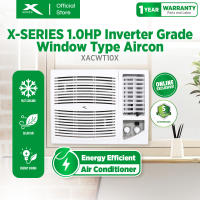 XTREME/X-SERIES 1HP Window Type Aircon Inverter Grade Fast Cooling Fresh Air Refrigerant with Silver Ion Filter Back Grill Protection Timer | Energy Saving| (White) [XACWT10X]