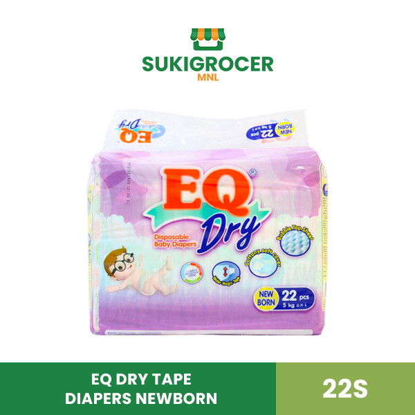 EQ Dry Tape Diapers Newborn 22s