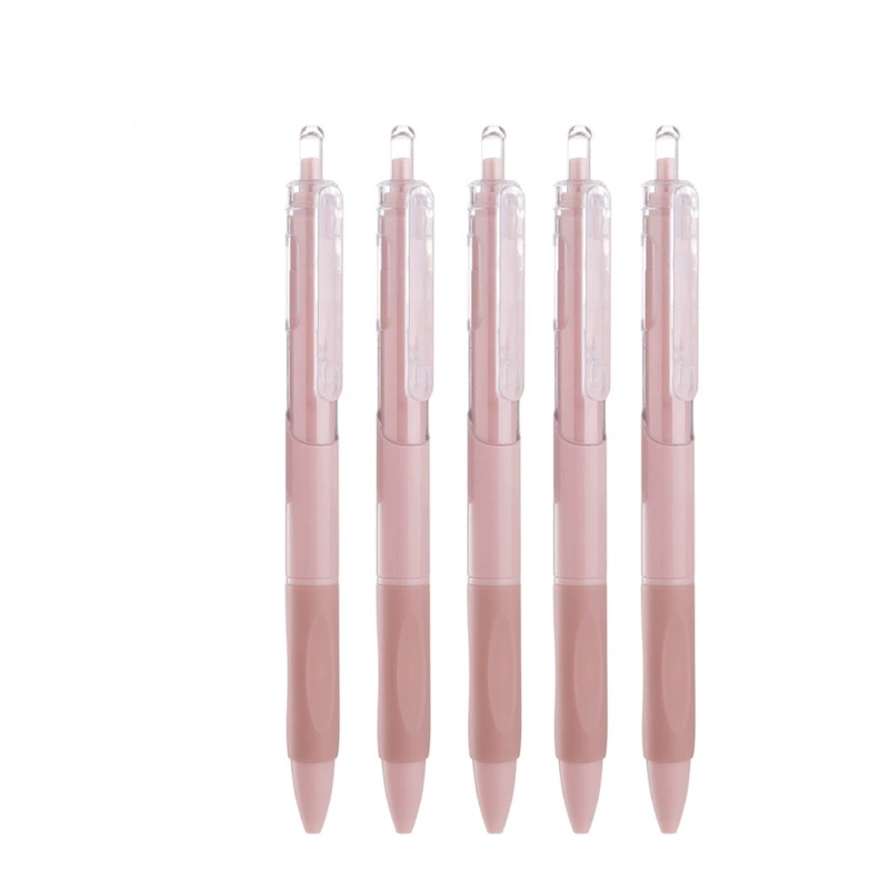 50pcs Press Pen Gel Pen 0.5mm Black Ink Retractable Pen Writing Ballpen sign pen with Refill
