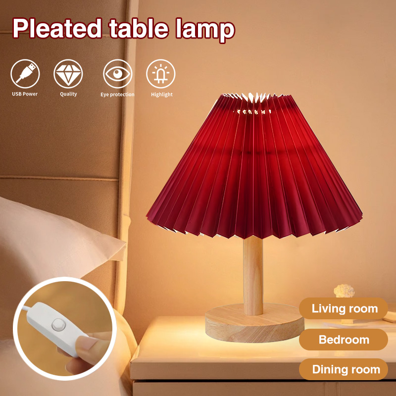 Desk Lamp Fabric Art Can Wood Table Lamp Night-light Lamp Desk Lamp shade Table Lamp Wooden Night-light Bedroom Office Room Dinning Lamp