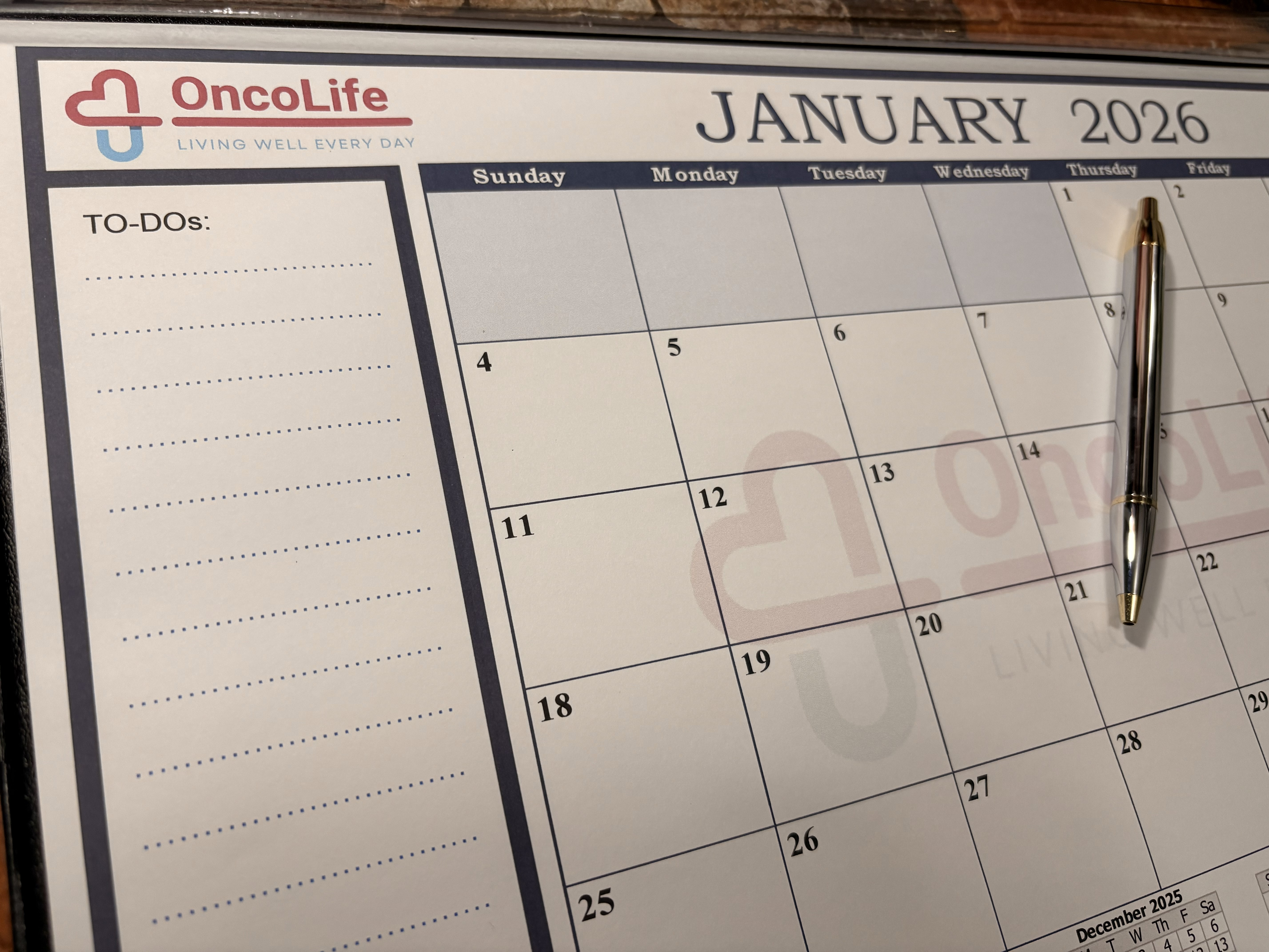 Corporate Design Big Table Calendar 2026 Personalized Desk Calendar 11inches x 17inches