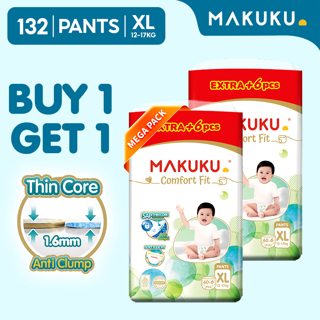 【B1T1】 MAKUKU Comfort Fit Pants Diaper Ultra Thin Soft Breathable Super Absorbent Baby Diapers