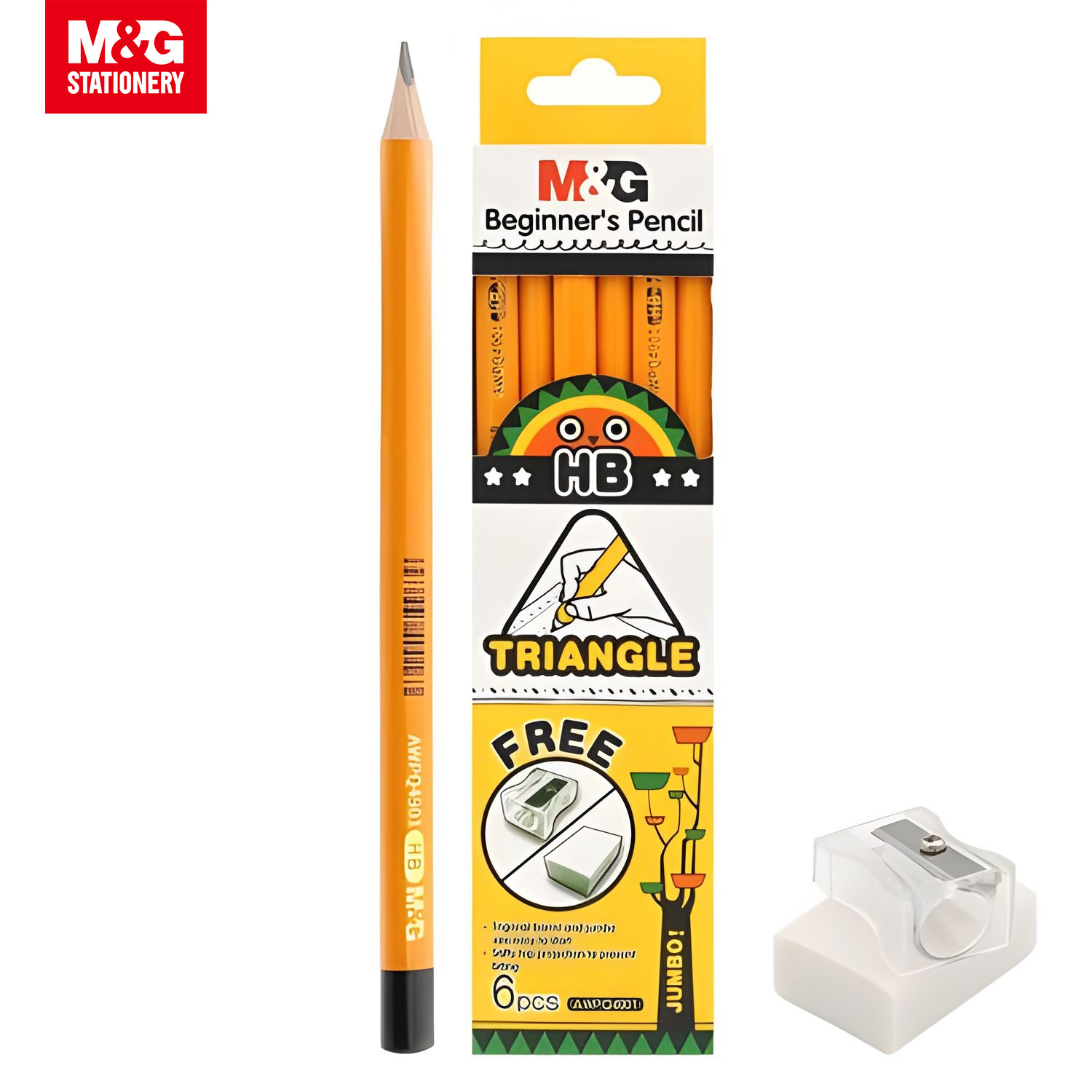 M&G Pencil Jumbo Triangle HB 6s/Set