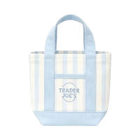Striped Canvas Tote Bag - Eco-Friendly Shopping Handbag for Lunch