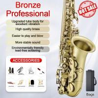 Minsine saxophone instrument  Alto E key Saxophone Brass Lacquered Alto Sax Wind Instrument with Carry Case Gloves Straps Cleaning Cloth Brush