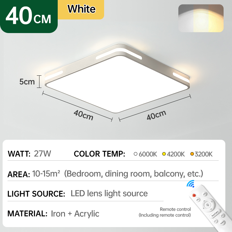 KASIDA Nordic ceiling light 3 colors dimming with remote led ceiling lights modern design led lights for house ceiling center lights for ceiling Ultra thin ultra bright design dining ceiling light for living room bedroom hallway corridor