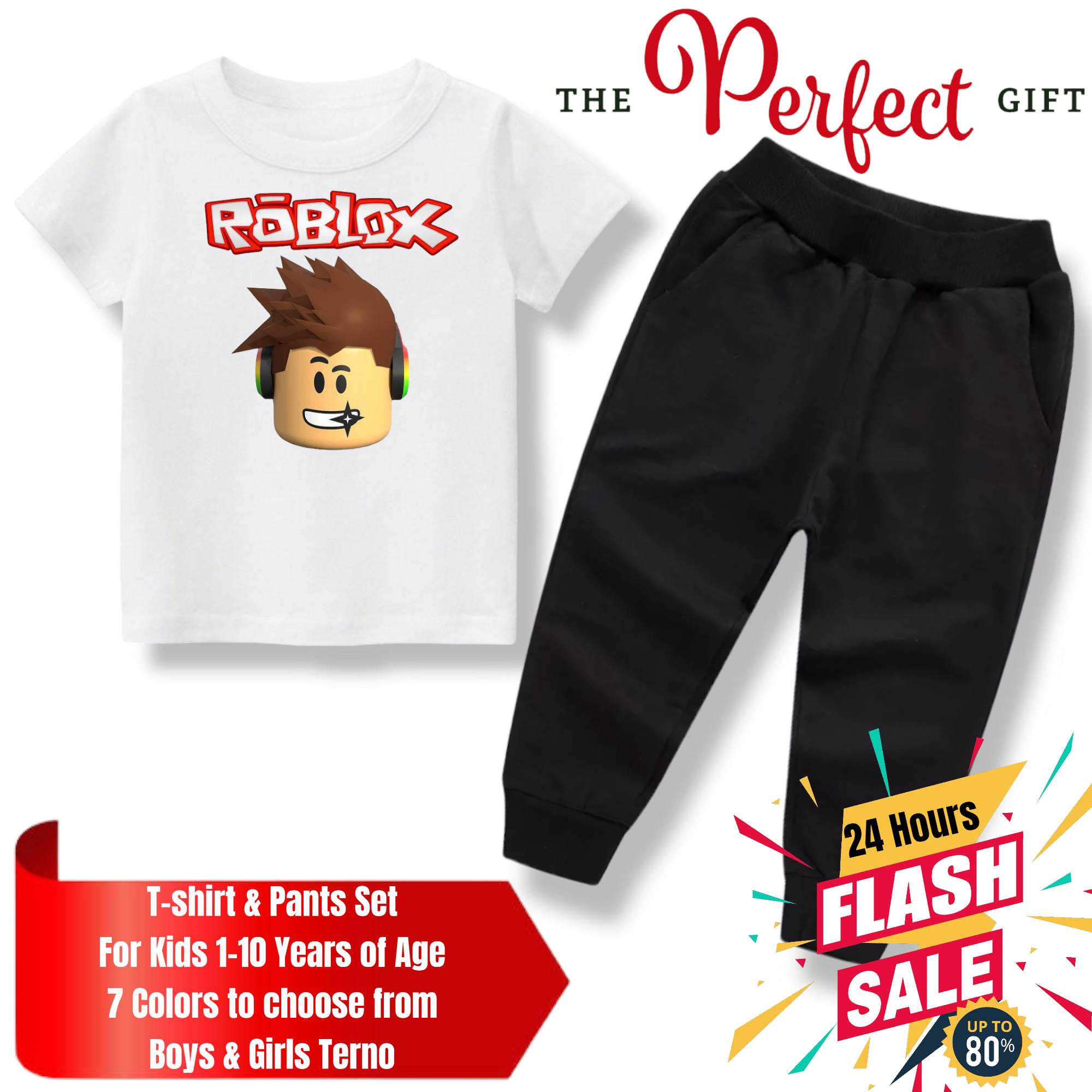 ROBLOX TERNO JOGGER FOR KIDS BOYS FIT 7-10 YEARS OLD SILKSCREEN PAINT