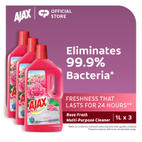 Ajax Rose Fresh Antibacterial Multipurpose Cleaner 1L Value Pack of 3