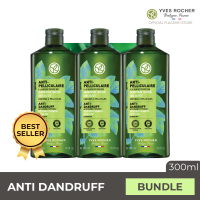 YVES ROCHER Anti Dandruff Shampoo 300ml Bundle of 3 Original Hair Care Bestseller Flakes-Free Sulfate-Free