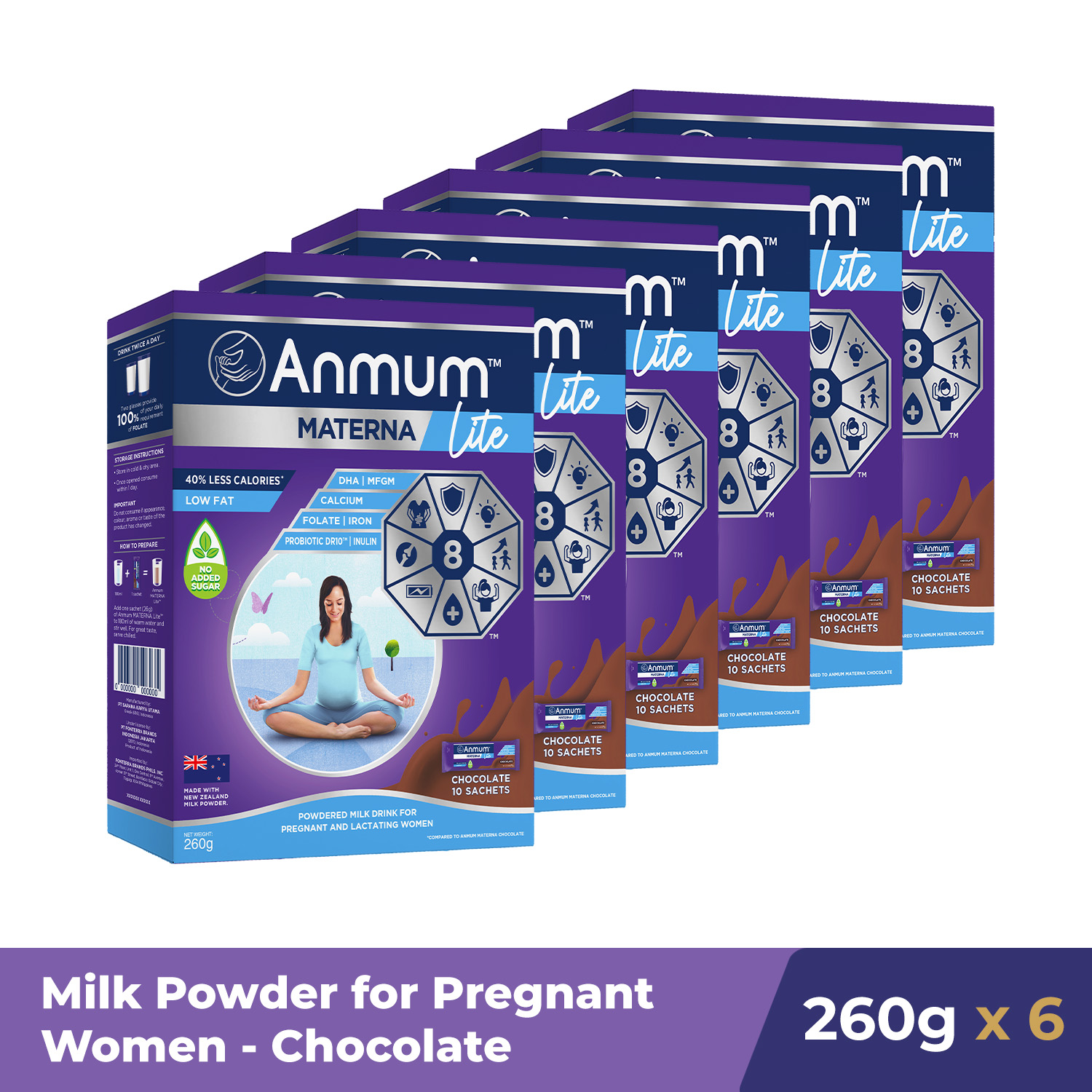 Anmum Materna Pregnancy Milk Powder Lite Choco 260g x6